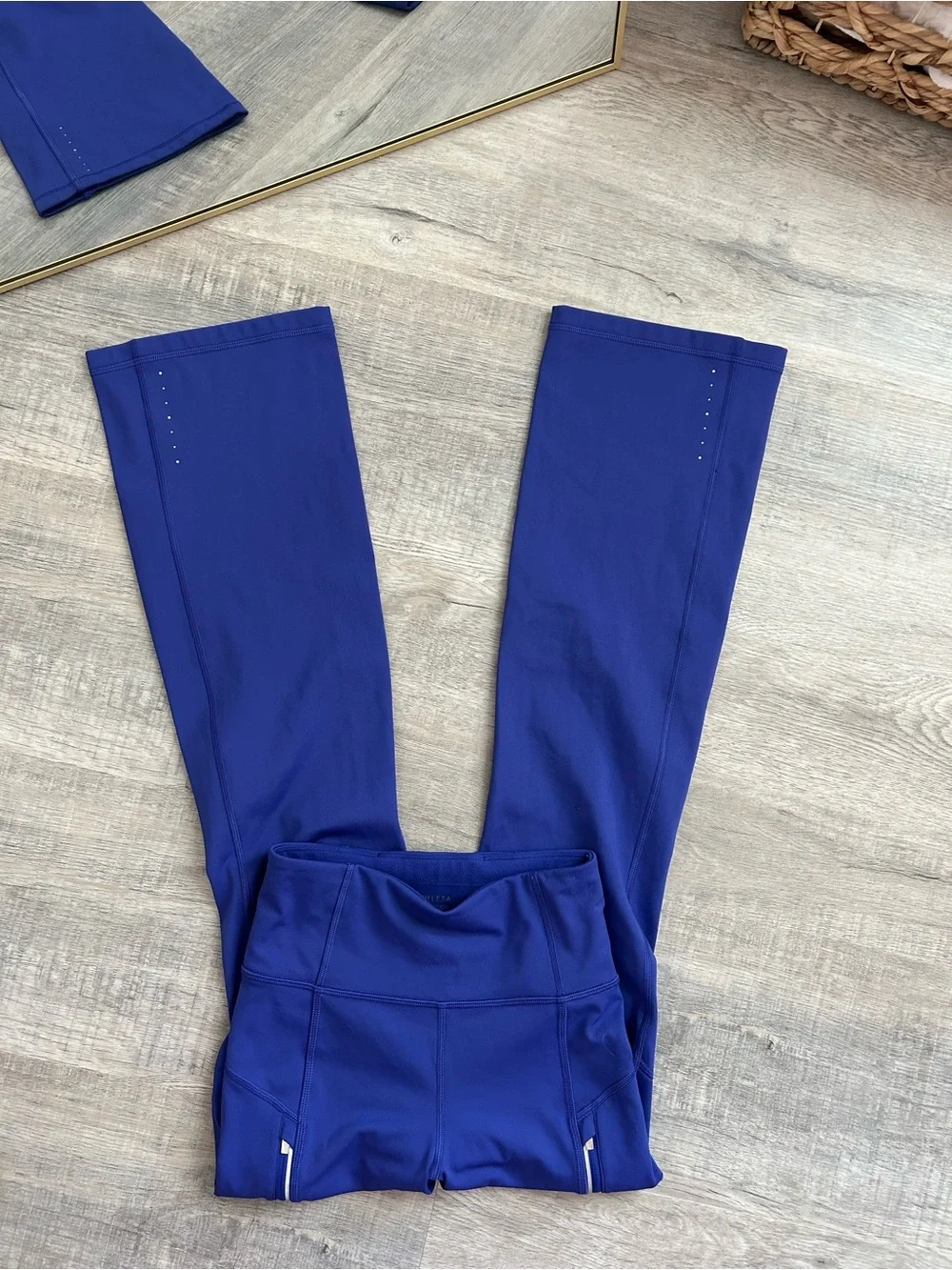 Athleta Rainier High Rise Bootcut Pant XXS Noble Blue Fleece Lined Flare Leg